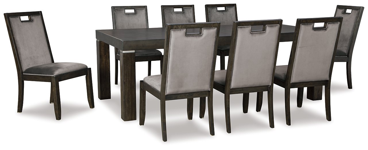 Hyndell Gray/Dark Brown Extendable Dining Set