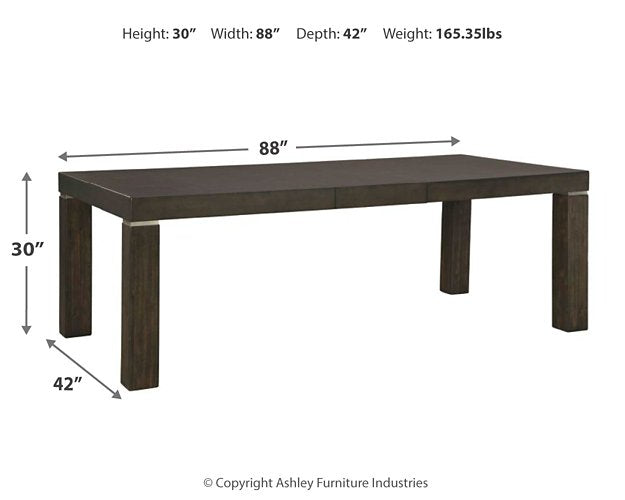 Hyndell Gray/Dark Brown Extendable Dining Set