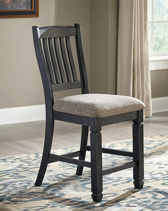 Tyler Creek Black/Grayish Brown Counter Height Barstool, Set of 2