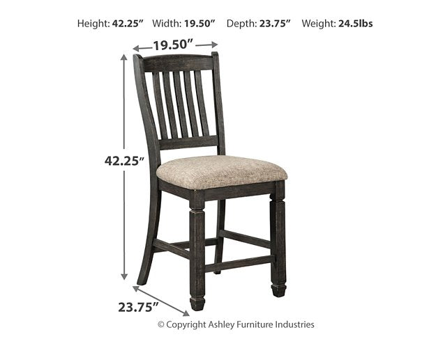 Tyler Creek Black/Grayish Brown Counter Height Barstool, Set of 2