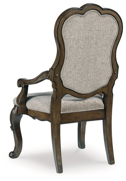 Maylee Dark Brown Dining Arm Chair (Set of 2)