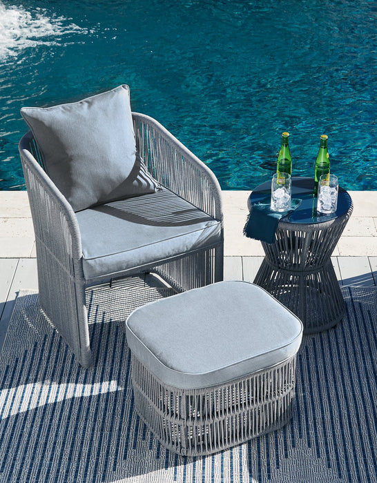 Coast Island Outdoor Chair with Ottoman and Side Table