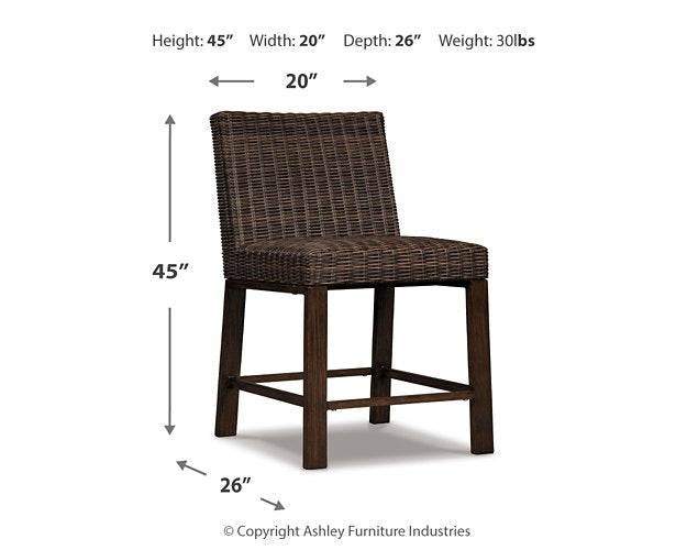 Paradise Trail Outdoor Counter Height Dining Table with 4 Barstools