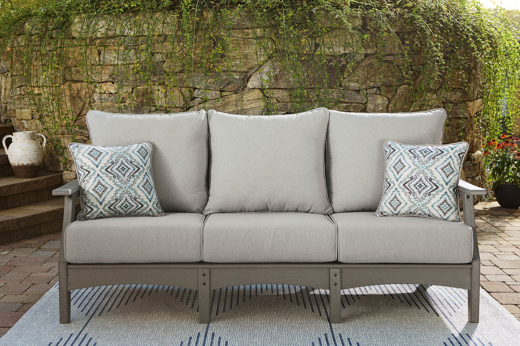 Visola Gray Outdoor Sofa and Loveseat with Coffee Table