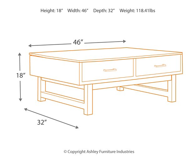 Mondoro Coffee Table with Lift Top