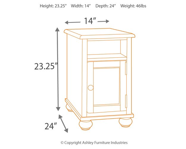 Barilanni Chairside End Table with USB Ports & Outlets