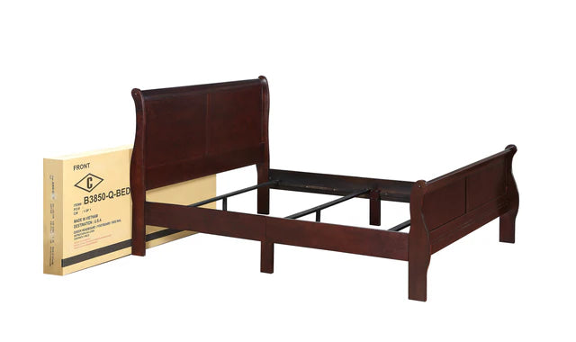 Louis Philip Cherry Queen Sleigh Bedroom Set