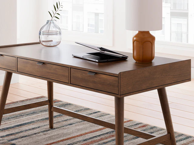 Lyncott Home Office Desk with Chair in Brown