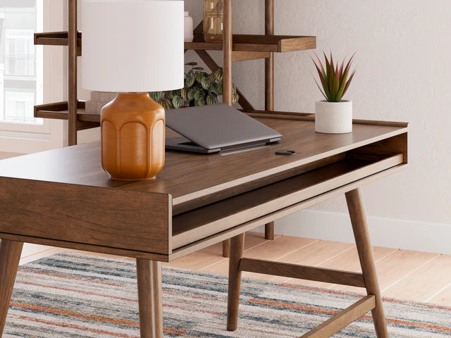 Lyncott Home Office Desk with Chair in Brown