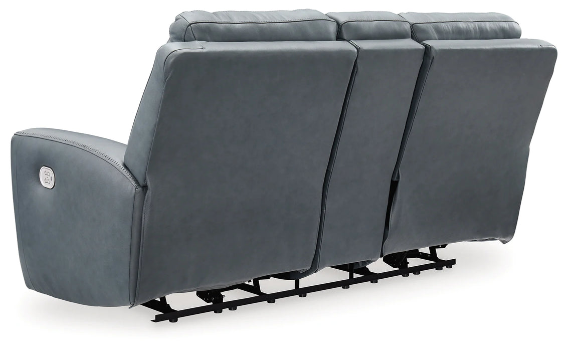 Mindanao Steel Power Reclining Loveseat with Console