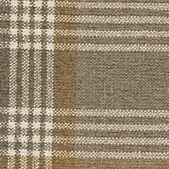 Close-up of Olsberg loveseat accent pillow fabric, featuring a plaid pattern in earthy tones with a soft, textured weave.