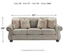 Dimensions of the Olsberg Sofa, including height, width, depth, and weight. Perfect for evaluating space requirements.