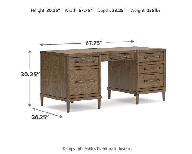 Roanhowe Home Office Desk and Storage in Brown