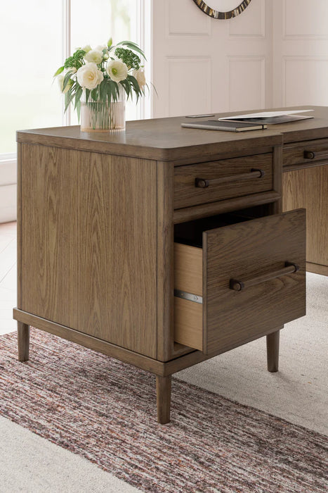 Roanhowe Home Office Desk and Storage in Brown