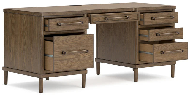 Roanhowe Home Office Desk and Storage in Brown