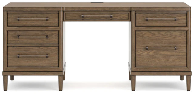 Roanhowe Home Office Desk and Storage in Brown