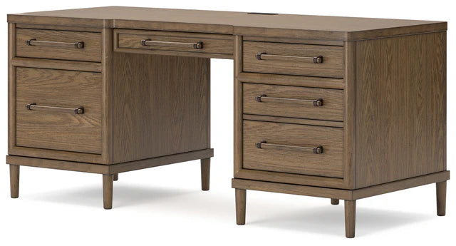 Roanhowe Home Office Desk and Storage in Brown