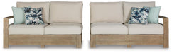 Silo Point Right-Arm Facing/Left-Arm Facing Outdoor Loveseat with Cushion (Set of 2) image